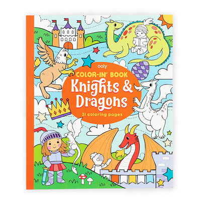 Amara's Enchanted Forest AEF shopaef Ooly Kids Color-In' Coloring Book Knights And Dragons Knight Prince Dragon Theme Arts and Craft Art Little Big Boy Boys School Supplies Magical Magic