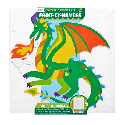 Amara's Enchanted Forest AEF shopaef Ooly Kids Colorific Canvas Kit Paint By Number Numbers Fantastic Magical Dragon Arts and Crafts Set Kit Little Boys Boy School Supplies