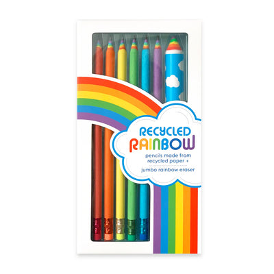Amara's Enchanted Forest AEF shopaef Snifty Recycled Rainbow Pencil and Eraser Set Kids Kids Children Child School Pre Teen College Office