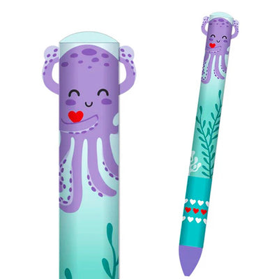 Amara's Enchanted Forest AEF shopaef Snifty Twice As Nice 2 Two Color Click Pen Pink Blue Oh So Cute Octopus Back To School Office