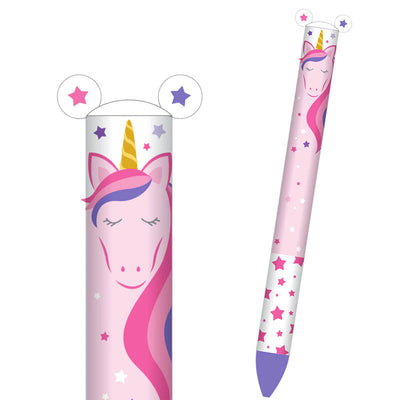 Amara's Enchanted Forest AEF shopaef Snifty Twice As Nice 2 Two Color Click Pen Pink Blue Ultra Pink Unicorn Back To School Office