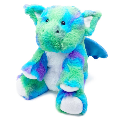 Amara's Enchanted Forest AEF shopAEF Warmies Microwavable Warming Baby Dragon 13 inch 13" Plush Toy Plushie Wellness Therapy Therapeutic Anxiety Stress Reducing Sleep Aid Cooling Ice Pack Kids All Ages Toddle Infant Preteen Teens Green Blue Purple With Wings