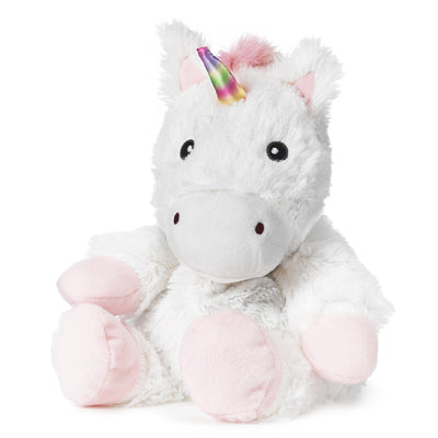 Amara's Enchanted Forest AEF shopAEF Warmies Microwavable Warming White Magical Unicorn Rainbow Horn 13 inch 13" Plush Toy Plushie Wellness Therapy Therapeutic Anxiety Stress Reducing Sleep Aid Cooling Ice Pack Kids Boys Girls All Ages Toddle Infant Preteen Teens