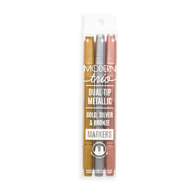 Amara's Enchanted Forest AEF shopAEF Amaras Ooly Modern Trio Metallic Marker Set of 3 metallics markers silver gold rose gold bronz shiny shimmer homework home work school office schoolwork back to