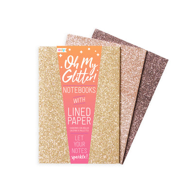 Amara's Enchanted Forest AEF shopAEF Amaras Ooly Oh My Glitter Glitter! Gold Small Notebook Set rose rosegold bronz sparkle mini lined paper back to school work office kids little big girl girls homework schoolwork