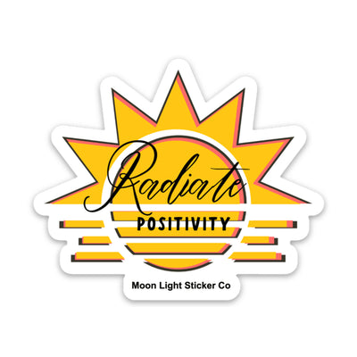 Amara's Enchanted Forest AEF shopAEF Amaras shopaef Moon Light Sticker Co Co. Company Sun Radiate Positivity Positive Vibes Sticker vinyl waterproof magical magic stickers work workspace space school office kids laptop tablet electronics reusable water bottle